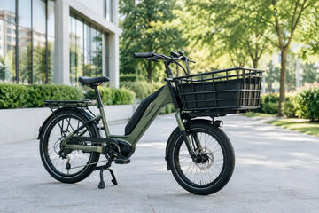 Elektrofahrzeug mit großem Korb für den Alltag