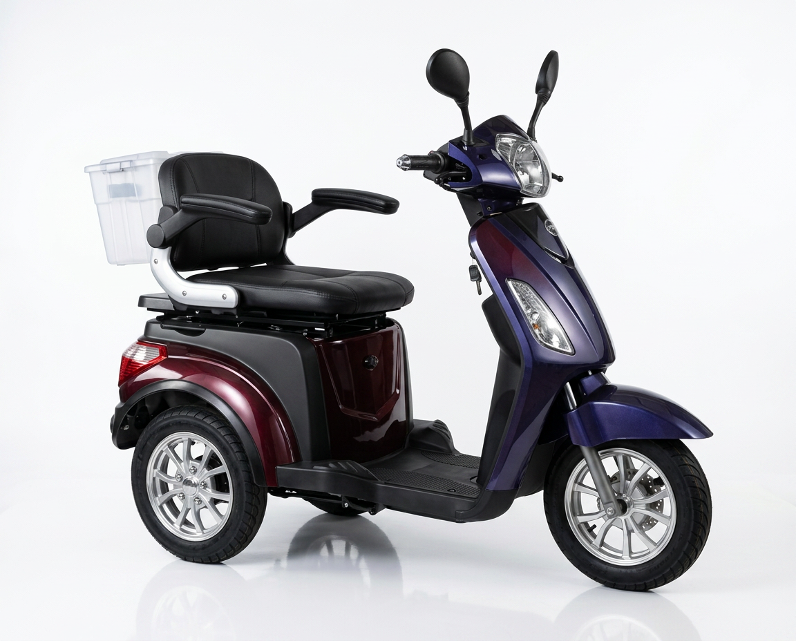 BULLBIKE Vicenza Elektro Scooter 600W 60V 18/30Ah LiFePO4 25Km/h/ Seniorenmobil / Dreirad
